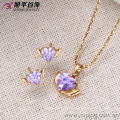 62587-Xuping Artificial Wedding Jewelry Woman Jewelry Set with 18K Gold Plated